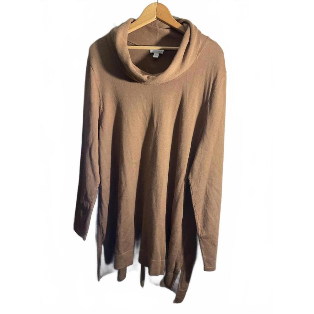 J. Jill Women's Cowl Neck Sweater Tunic - Warm Camel Color XL
